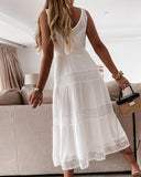 White Lace Long Maxi Dress