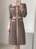 Vintage Knitted Autumn And Winter Sweater Bottoming Dress
