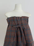 Plaid Strapless A-Line Mini Dress with Self-Tie Bow