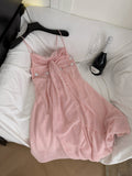 Chic Pink Sleeveless Bow Party Dress