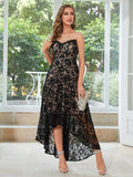 Black High-low Lace Top Bridesmaid Dress