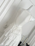 Chic Sleeveless Layered Ruffled White Dress