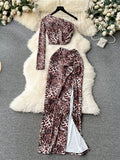 Leopard Essence One-Sleeve Jumpsuit