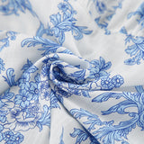 Elegant Blue and White Floral Summer Dress