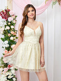 Vintage Vogue Cream Lace A-Line Dress