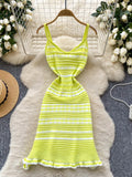 Effortless Look Striped Knit Dress