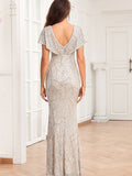 Whimsical Waistline Embrace Sequin Gown