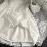 White Delicate Shoulder Ruffles Corset Dress