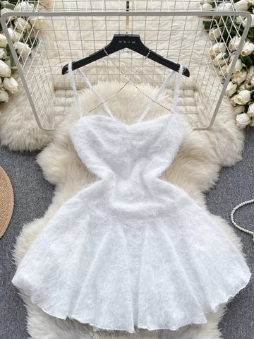 Ethereal Texture Divine White Flare Dress