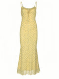 Delicate Straps Vibrant Yellow Summer Maxi Dress