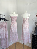 Lightweight Soft Pink Floral Maxi Dress