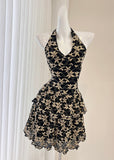 Modern Touch Timeless Black Cream Lace Dress