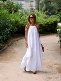 Chic White Flowing Maxi Dress