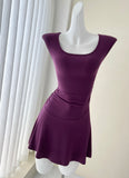 Flattering Scoop Purple Mini Dress