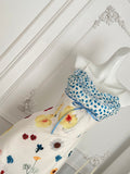 Blue Ruffle & Colorful Floral Dress Ensemble