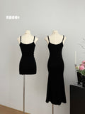 Rose Embellishments Bodycon Fit  Black Club Dress