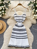 Effortless Look Striped Knit Dress