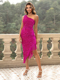 Posh Pink Sequined Fringe Gala Dress