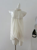 Embellished Flower Summer Ivory Dress