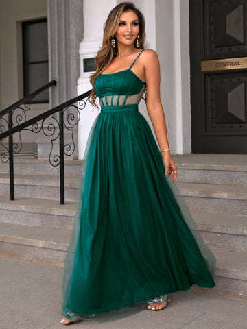Pine Majesty Elegant Evening Dress