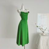 Vibrant Green Evening Dress with Side Slit