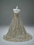 Cut Out Sequin Beading A Line Sweetheart Prom Dress