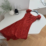 Chiffon Flattering Summer Ethereal Red Dress