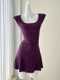 Flattering Scoop Purple Mini Dress