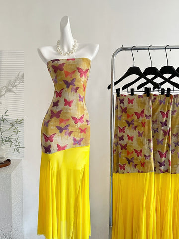 Eye Catching Two Tone Butterfly Dress