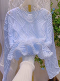 Soft Blue Beautifully Lace-Inspired Sweater