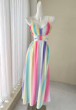 Colorful Rainbow Comfortable Maxi Beach Dress