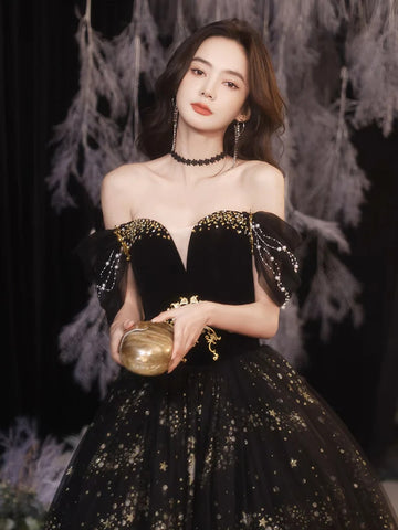 2024 Gold Accents Black Ball Gown Prom Dress Sassymyprom 2024 Gold Accents Black Ball Gown Prom Dress Sassymyprom