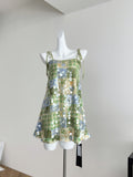 Sparkling Checkered Sequin Sleeveless Short Dress