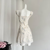 Retro-Inspired Square Neckline Summer Floral Dress