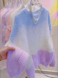 V Neck Ombre Cozy Gradient Sweater