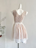 Lace Bodice Tulle Skirt Charming Short Dress
