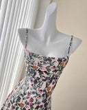 Chiffon Floral Patterns Mini Spring Dress