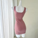 Sleek Pink Sheath Column Mini Dress