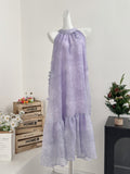 Asymmetric Hem Floral Inspired Lilac Dress