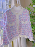 Knit Charming Button Closure Pastel Sweater