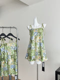 Sparkling Checkered Sequin Sleeveless Short Dress