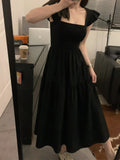 Little Black Long French Hepburn Dress