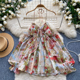 Cute Layers Floral Print Chiffon Dress