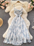 Summer Bluebell Whisper A-Line Dress