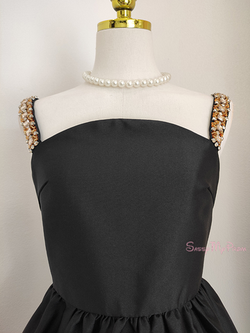 Satin Short Mini A Line Black Strapes Homecoming Dress Sassymyprom Satin Short Mini A Line Black Strapes Homecoming Dress Sassymyprom