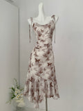 Delicate Butterfly Pattern Chic Sleeveless Dress