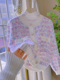 Knit Charming Button Closure Pastel Sweater