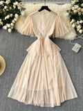 Charming Pink Floral Embellishments Tulle Dress