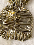 Bold Brilliance Metallic Gold Evening Dress
