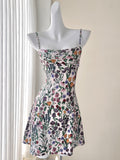 Chiffon Floral Patterns Mini Spring Dress